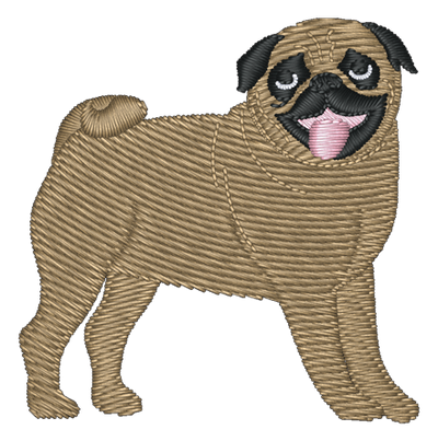 Pug Dog 200 Embroidered Icon