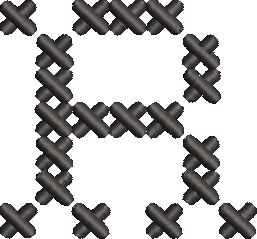 R Cross Stitch Black Embroidered Icon