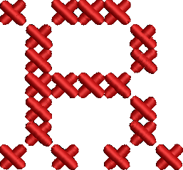 R Cross Stitch Red Embroidered Icon