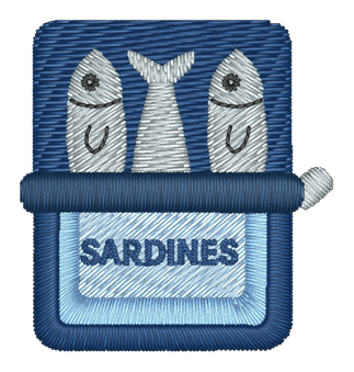 Sardines Embroidered Icon