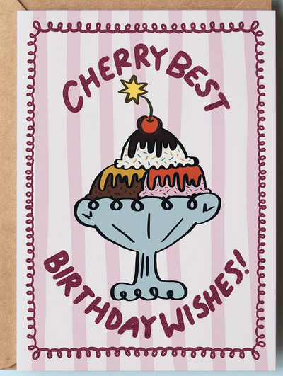 Cherry Best Birthday Wishes Greeting Card