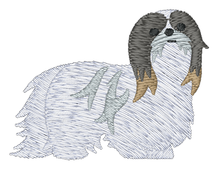 Shih Tsu Dog Long Hair 200 Embroidered Icon