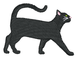 Short Hair Black Cat Embroidered Icon