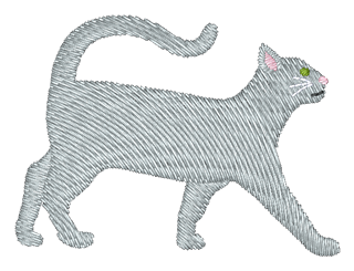 Short Hair Grey Cat Embroidered Icon