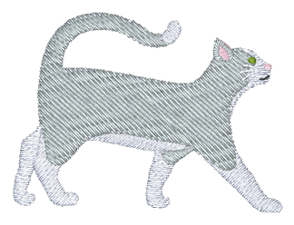 Short Hair Grey & White Cat Embroidered Icon
