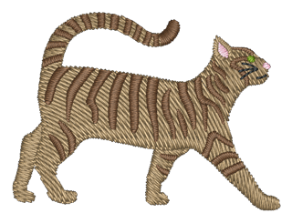 Short Hair Striped Cat Embroidered Icon