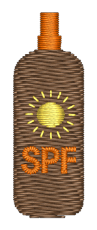 Sun Tan Lotion Embroidered Icon