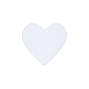 White Heart Embroidered Icon