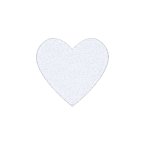 White Heart Embroidered Icon