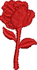 Red Rose Embroidered Icon