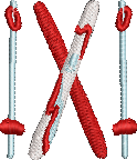 Skis and Poles Embroidered Icon
