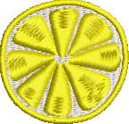 Lemon Slice Embroidered Icon