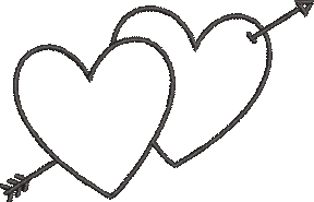 Arrow Hearts Black Embroidered Icon