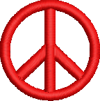 Peace Sign Red Embroidered Icon