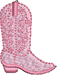 Cowboy Boot Pink Embroidered Icon