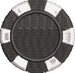 Black Poker Chip Embroidered Icon