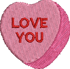 Pink Conversation Heart Embroidered Icon