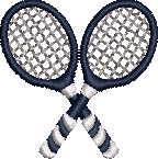Blue Tennis Racquets Embroidered Icon