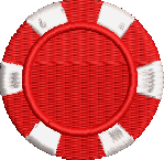 Red Poker Chip Embroidered Icon