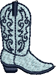 Cowboy Boot Blue Embroidered Icon