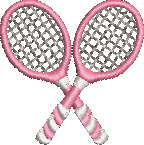 Pink Tennis Raquets Embroidered Icon