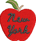 New York Apple Embroidered Icon