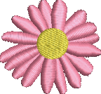 Pink Flower Embroidered Icon