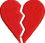 Broken Heart Embroidered Icon