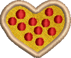 Heart Pizza Embroidered Icon