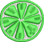 Lime Slice Embroidered Icon