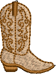 Cowboy Boot Brown Embroidered Icon