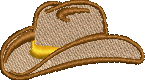 Cowboy Hat Brown Embroidered Icon