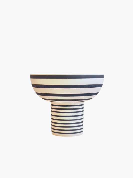 Striped Pedestal Bowl
